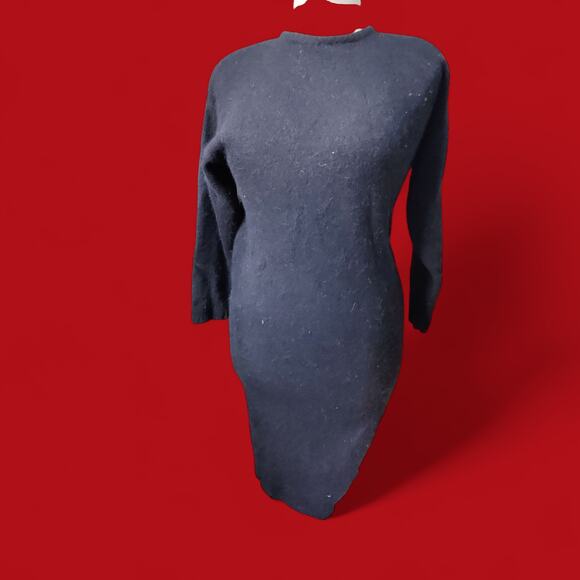 Outlander black long sleeve maxi sweater dress, size small, lambswool and angora - Picture 1 of 3